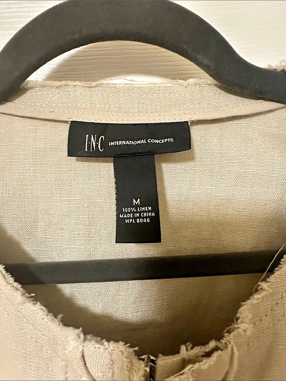 INC International Concepts Linen Ruffle Blouse in Beige Size Medium - Picture 3 of 3